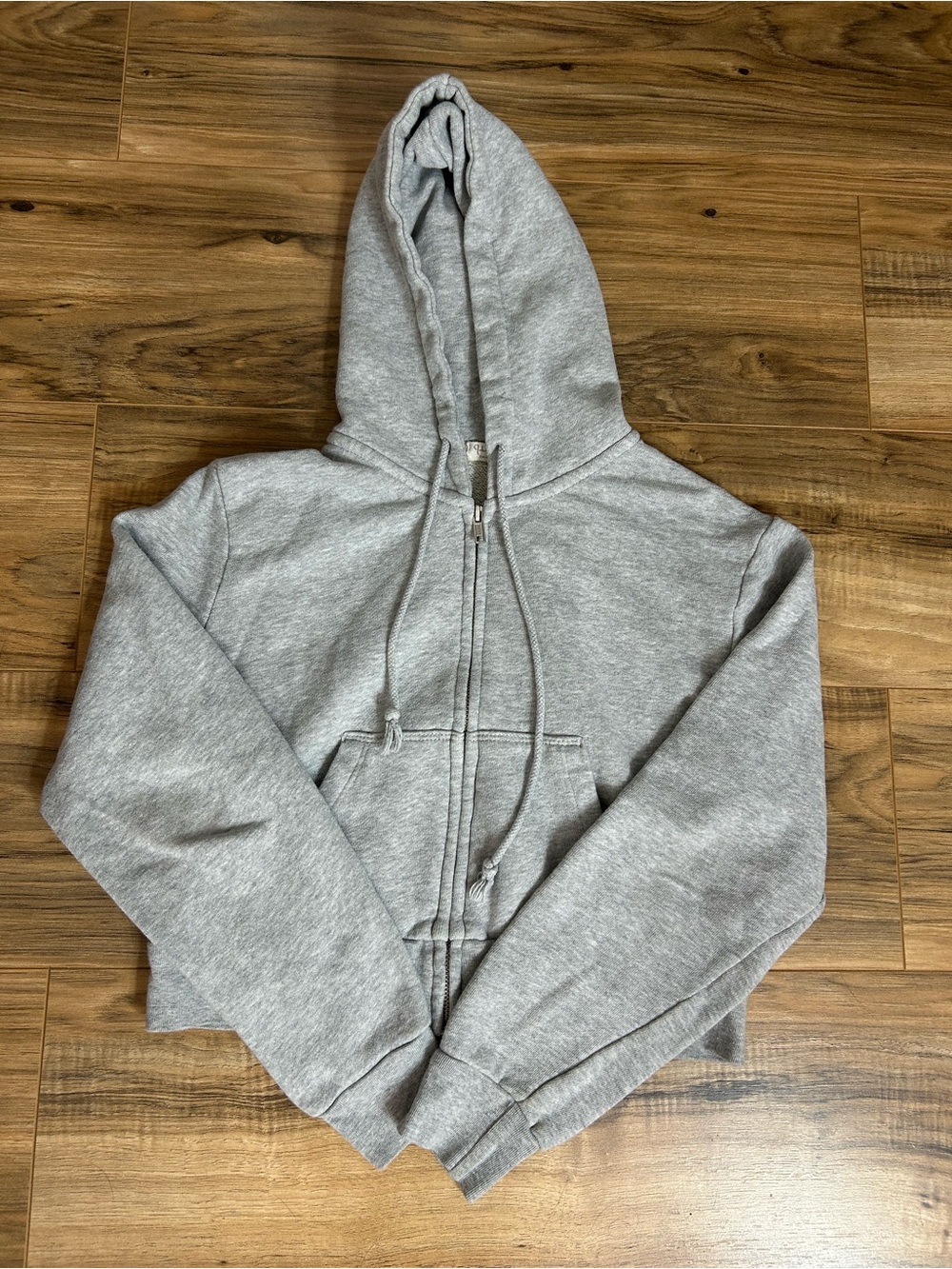 John Galt Cropped Zip Up Hoodie